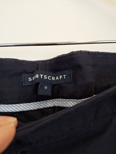 Second-Hand - Sportscraft Navy Leigh Chino Pants Size 16 - SwapUp