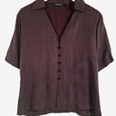 Second-Hand - Country Road Chic Eggplant Button Up Shirt Size 6 - SwapUp