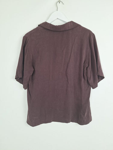 Second-Hand - Country Road Chic Eggplant Button Up Shirt Size 6 - SwapUp