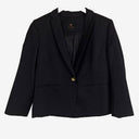 Second-Hand - David Lawrence Preppy Black Cropped Blazer Size 10 - SwapUp