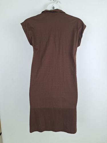 Second-Hand - Trenery Chocolate Brown Casual Interlock Polo Dress Size S - SwapUp
