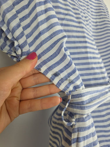 Second-Hand - Two - T's Casual Striped Linen Dress Size 8 - SwapUp