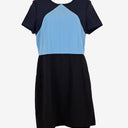 Second-Hand - Diane von Furstenberg Classic Blue ColourblockWool Office Dress Size 12 - SwapUp