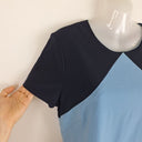 Second-Hand - Diane von Furstenberg Classic Blue ColourblockWool Office Dress Size 12 - SwapUp