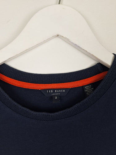 Second-Hand - Ted Baker Navy Vintage Stripe T-shirt Size 10 - SwapUp