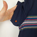 Second-Hand - Ted Baker Navy Vintage Stripe T-shirt Size 10 - SwapUp