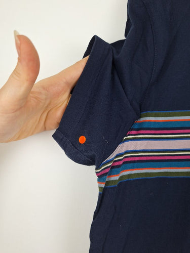 Second-Hand - Ted Baker Navy Vintage Stripe T-shirt Size 10 - SwapUp