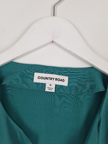 Second-Hand - Country Road Deep Teal Staple Blouse Size 10 - SwapUp