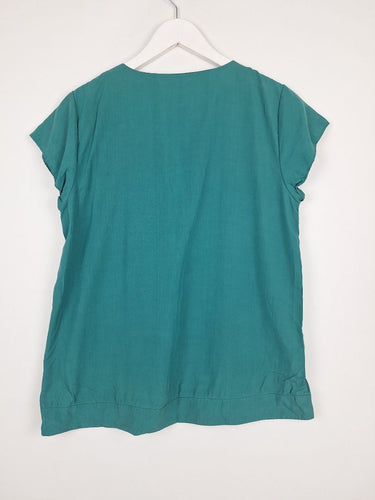 Second-Hand - Country Road Deep Teal Staple Blouse Size 10 - SwapUp