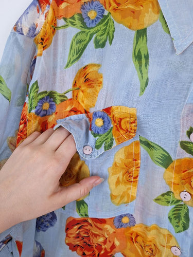 Second-Hand - Assorted Brands Lightweight Rose Flower Shirt Size XXXL - SwapUp