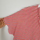 Second-Hand - Yarra Trail Panelled Red Striped Casual Linen Top Size L - SwapUp