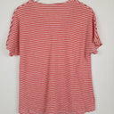 Second-Hand - Yarra Trail Panelled Red Striped Casual Linen Top Size L - SwapUp