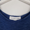 Second-Hand - Little Lies Ocean Blue Rolled Hem Long Sleeve Top Size S - SwapUp