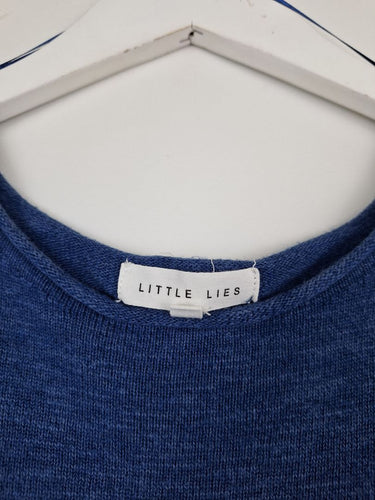 Second-Hand - Little Lies Ocean Blue Rolled Hem Long Sleeve Top Size S - SwapUp