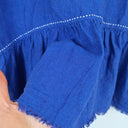Second-Hand - Brigid McLaughlin Cobalt Ruffle Linen Blouse Size S - SwapUp