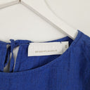Second-Hand - Brigid McLaughlin Cobalt Ruffle Linen Blouse Size S - SwapUp
