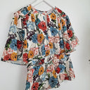 Second-Hand - Veronika Maine Key Hole Cut Out Autumn Flowers Top Size 12 - SwapUp