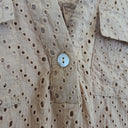 Second-Hand - White Sandstorm Caramel Broderie Open Neck Shirt Size XS - SwapUp
