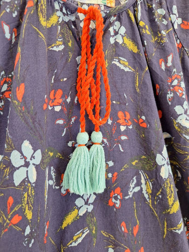 Second-Hand - Lulalife Navy Bohemian Floral Top Size S - SwapUp