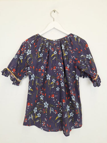 Second-Hand - Lulalife Navy Bohemian Floral Top Size S - SwapUp