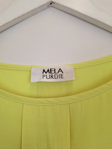 Second-Hand - Mela Purdie Fluro Front Box Pleat Blouse Size 10 - SwapUp