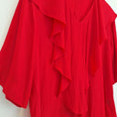 Second-Hand - Mela Purdie Scarlett Ruffle Drape Half Sleeve Top Size 10 - SwapUp