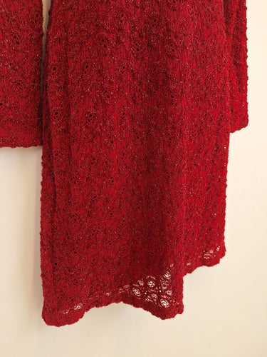 Second-Hand - Bisou-Bisou Vintage Textured Boat Neck Romance Dress Size 8 - SwapUp