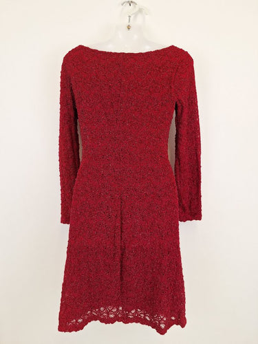 Second-Hand - Bisou-Bisou Vintage Textured Boat Neck Romance Dress Size 8 - SwapUp