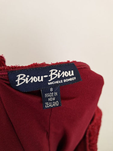 Second-Hand - Bisou-Bisou Vintage Textured Boat Neck Romance Dress Size 8 - SwapUp