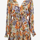 Second-Hand - Kivari Plunge Neck Pastel Floral Mini Dress Size XS - SwapUp