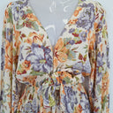 Second-Hand - Kivari Plunge Neck Pastel Floral Mini Dress Size XS - SwapUp