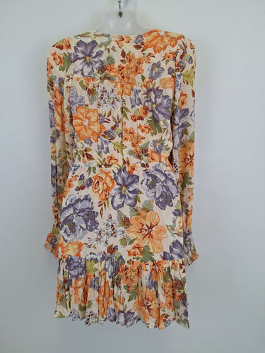 Second-Hand - Kivari Plunge Neck Pastel Floral Mini Dress Size XS - SwapUp
