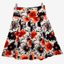 Second-Hand - Monsoon Vintage Inky Poppy Panelled Midi Skirt Size 10 - SwapUp