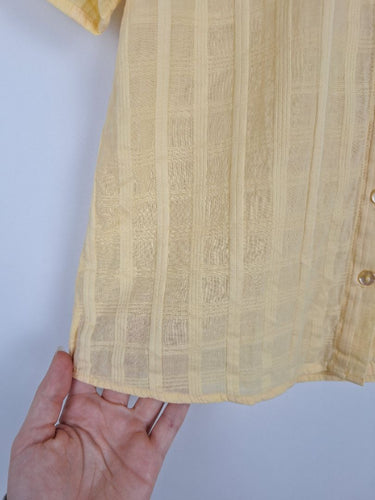 Second-Hand - Princess Highway Sorbet Peter Pan Collar Grid Blouse Size 6 - SwapUp