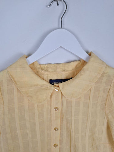 Second-Hand - Princess Highway Sorbet Peter Pan Collar Grid Blouse Size 6 - SwapUp