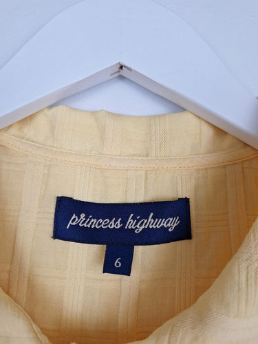 Second-Hand - Princess Highway Sorbet Peter Pan Collar Grid Blouse Size 6 - SwapUp