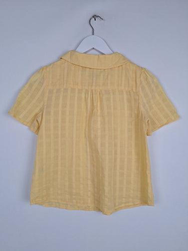 Second-Hand - Princess Highway Sorbet Peter Pan Collar Grid Blouse Size 6 - SwapUp