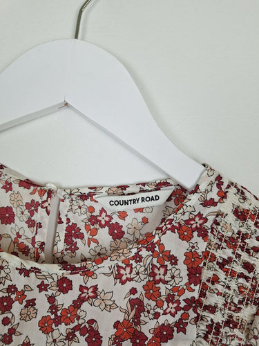 Second-Hand - Country Road Pretty Light Cotton Floral Top Size 6 - SwapUp