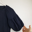 Second-Hand - Witchery Navy Jersey Puff Sleeve Top Size XXS - SwapUp
