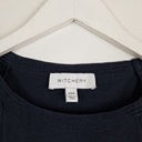 Second-Hand - Witchery Navy Jersey Puff Sleeve Top Size XXS - SwapUp