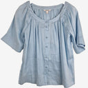 Second-Hand - Country Road Baby Blue Linen & Silk Blend Blouse Size 6 - SwapUp