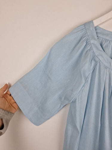 Second-Hand - Country Road Baby Blue Linen & Silk Blend Blouse Size 6 - SwapUp