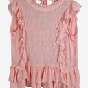 Second-Hand - Bohemian Strawberry Milkshake Embroidered Ruffle Top Size XXS - SwapUp
