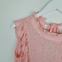 Second-Hand - Bohemian Strawberry Milkshake Embroidered Ruffle Top Size XXS - SwapUp