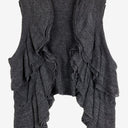 Second-Hand - Theory Mini Charcoal Ruffle Bolero Cardigan Size S - SwapUp
