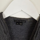 Second-Hand - Theory Mini Charcoal Ruffle Bolero Cardigan Size S - SwapUp