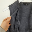 Second-Hand - Theory Mini Charcoal Ruffle Bolero Cardigan Size S - SwapUp
