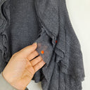 Second-Hand - Theory Mini Charcoal Ruffle Bolero Cardigan Size S - SwapUp