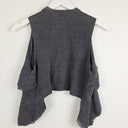 Second-Hand - Theory Mini Charcoal Ruffle Bolero Cardigan Size S - SwapUp