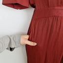 Second-Hand - Saba Clay Satin Everyday Luxe Jumpsuit Size 4 - SwapUp